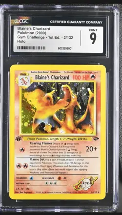 CGC 9 Pokemon Blaine's Charizard 2/132 Gym Challenge - 1st Edition Holo -PSA/BGS - Image 1