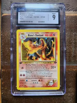 CGC 9 Pokemon Blaine's Charizard 2/132 Gym Challenge - 1st Edition Holo -PSA/BGS - Image 3