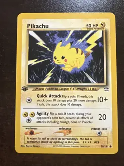 Pikachu 70/111 1st Edition LP Pokemon TCG Neo Genesis - Image 1
