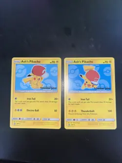 Ash’s Pikachu #SM113 #SM114 Pokemon Promo LP - Image 1