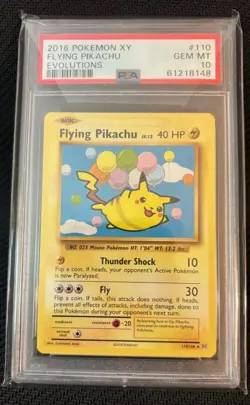 2016 POKEMON FLYING PIKACHU XY EVOLUTIONS 110/108 PSA 10 Secret Rare - Image 1