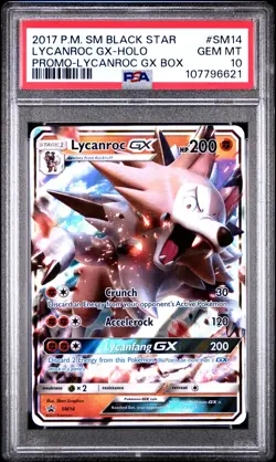 2017 POKEMON SM BLACK STAR PROMO LYCANROC GX BOX #SM14 LYCANROC GX-HOLO PSA 10 - Image 1