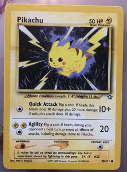 Pikachu Neo Genesis 70/111 Vintage 2000 Pokemon TCG Non-Holo (Beauty) - Image 1