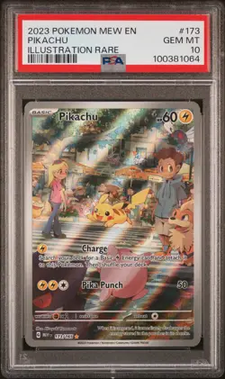 2023 POKEMON MEW EN-151 ILLUSTRATION RARE #173 PIKACHU PSA 10 - Image 1
