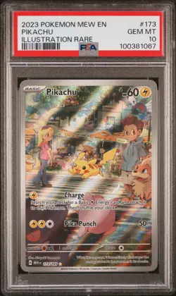 2023 POKEMON MEW EN-151 ILLUSTRATION RARE #173 PIKACHU PSA 10 - Image 1