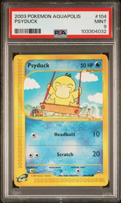 2003 POKEMON AQUAPOLIS #104 PSYDUCK PSA 9 - Image 1