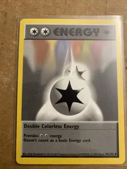 Pokemon TCG Double Colorless Energy Base Set 096/102 1st Edition Never Played NM - Image 1