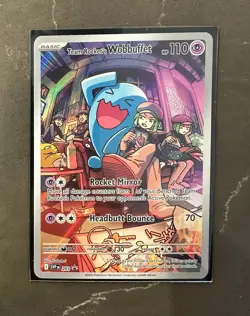 Pokemon TCG Team Rockets Wobbuffet 203 Black Star Promo! Illustration Full Art - Image 1