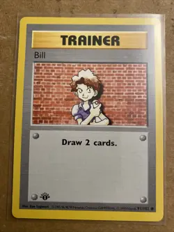 Pokemon TCG Bill Base Set 91/102 1st Edition Never Played Near Mint - Image 1