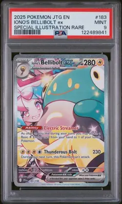 2025 POKEMON JOURNEY TOGETHER SPECIAL ILLUSTRATION RARE IONOS BELLIBOLT EX PSA 9 - Image 1