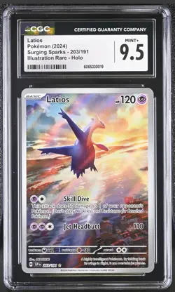 Pokemon TCG Latios 203/191 CGC 9.5 Mint Illustration Rare Surging Sparks TCG - Image 1
