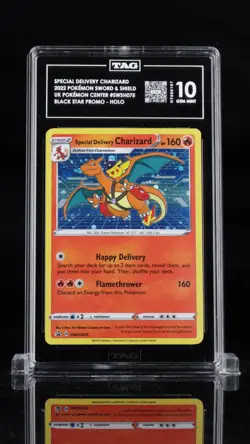 2022 POKEMON SWSH POKEMON CENTER UK PROMO SPECIAL DELIVERY CHARIZARD-HOLO TAG 10 - Image 1