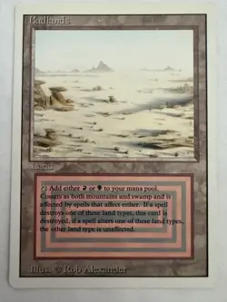 MTG: Badlands Revised Edition Dual Land Card Regular- LP - Image 1