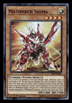 Mathmech Sigma MYFI-EN001 1st Edition Super Rare Yugioh Card - Image 1