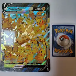 Pokemon Pikachu V-Union Celebrations Jumbo Holo Black Star Promo Card swsh 142 - Image 1