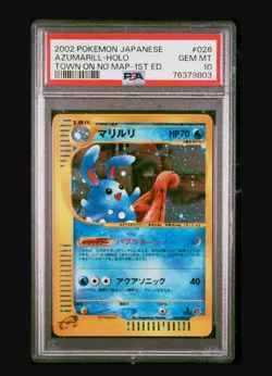 PSA 10 Gem Mint 1ED Azumarill Holo Town on No Map E2 Japanese Pokemon Card 026 - Image 1