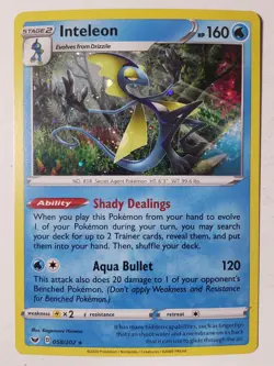 COSMOS HOLO Inteleon 058/202 NM / M - EXCLUSIVE PROMO Sword Shield Pokemon Card - Image 1