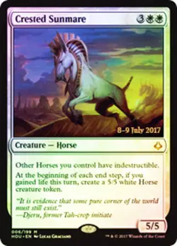 1x Crested Sunmare - Foil - Prerelease Promo Light Play, English Prerelease Prom - Image 1