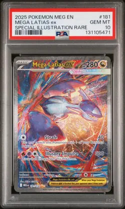 2025 POKEMON MEGA EVOLUTION SPECIAL ILLUSTRATION RARE #181 MEGA LATIAS EX PSA 10 - Image 1