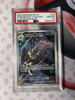 2025 POKEMON DRI EN-DESTINED RIVALS #199 TEAM ROCKET'S WEEZING PSA 10 - Image 1