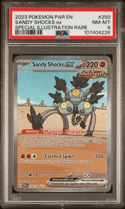 2023 POKEMON PAR EN-PARADOX RIFT SPECIAL ILLUSTRATION RARE SANDY SHOCKS EX PSA 8 - Image 1