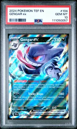 2024 POKEMON TEF EN-TEMPORAL FORCES #104 GENGAR EX PSA 10 - Image 1