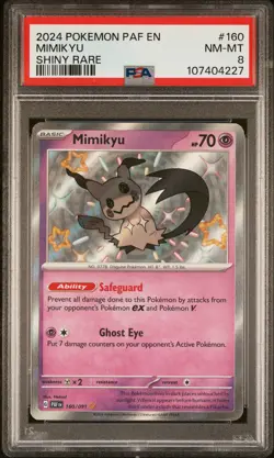2024 POKEMON PAF EN-PALDEAN FATES SHINY RARE #160 MIMIKYU PSA 8 - Image 1