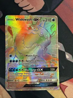 Wishiwashi GX 151/145 Pokemon Guardians Rising 2017 Rainbow Secret DMG - Image 1