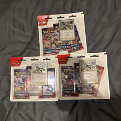 Pokemon TCG Scarlet Violet Temporal Forces 3-Pack Blister Pack X3 - Image 1