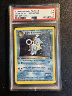 2000 Pokemon Rocket 1st Edition - Dark Blastoise Holo #3 PSA 7 SWIRL💫 new cert - Image 1