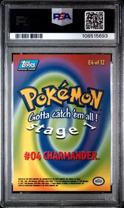 1999 TOPPS POKEMON THE MOVIE EDITION #E4 CHARMANDER #4 PSA 10 GEM MINT RARE - Image 2