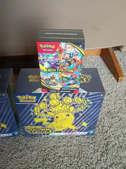 Pokemon Surging Sparks 2 ETB And 2 Mega Evolution Booster Bundle New Sealed - Image 1