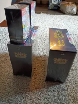 Pokemon Surging Sparks 2 ETB And 2 Mega Evolution Booster Bundle New Sealed - Image 3