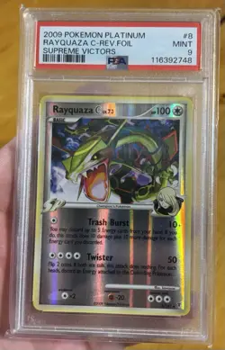 PSA 9 Rayquaza C 8/147 Supreme Victors Reverse Holo Pokemon TCG 2009 POP 64 - Image 1