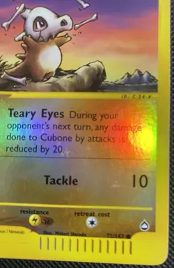 Pokemon TCG: Cubone Aquapolis #72/147 Reverse Holo LP Condition - Image 4