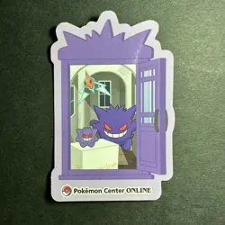S2723 Gengar Japanese Pokemon Center Pikachu Prize Award Sticker - Image 1