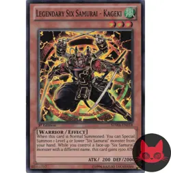 Yugioh Legendary Six Samurai - Kageki SDWA-EN018 Super Rare 1st Edition LP - Image 1