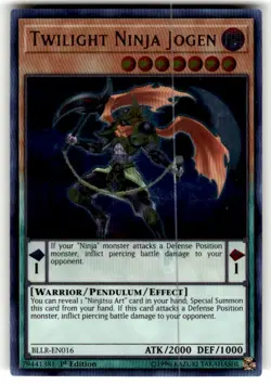 Yugioh Twilight Ninja Jogen BLLR-EN016 Ultra Rare 1st Edition - Image 1