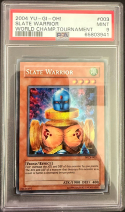 2004 YU-GI-OH! SLATE WARRIOR WC4-003 SECRET RARE PROMO PSA 9 - Image 1