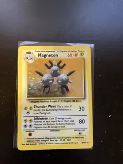 Pokemon TCG Magneton Base Set Holo Rare Card 9/102 WOTC - Image 1