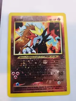 Entei Reverse Holo Black Star Promo Pokemon Card Base WOTC - Image 1