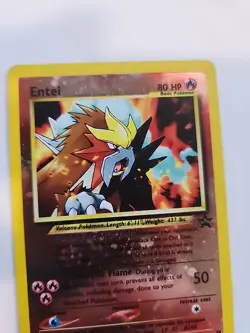 Entei Reverse Holo Black Star Promo Pokemon Card Base WOTC - Image 3