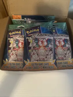 Pokemon Mini Pack 3 Packs 1 Ultra Rare 4 Foil Cards - Image 1
