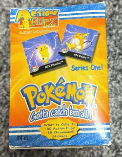 FACTORY SEALED 1999 POKEMON ACTION FLIPZ SERIES 1 BOOSTER BOX ART CARDS 24 COUNT - Image 1