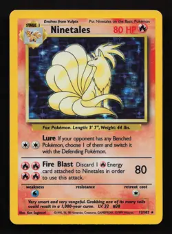 Pokemon TCG Ninetales Holo Rare Card Base Set 12/102 Near mint/VLP - Image 1