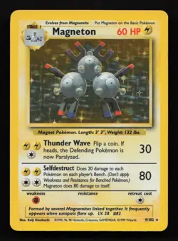 Magneton 9/102 HOLO Rare Unlimited Base Set 1999 WOTC Pokemon Card Near Mint - Image 1