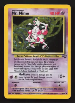 Pokemon TCG Jungle Holo Card Mr. Mime 6/64 Near mint/ VLP Condition - Image 1