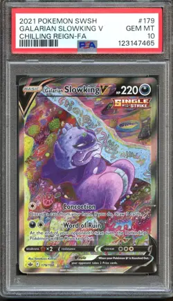 Galarian Slowking V 179/198 Chilling Reign Alternate Art PSA 10 Pokemon Card - Image 1