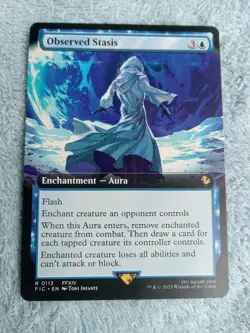 x1 Observed Stasis - Extended Art R MTG Commander: Final Fantasy MINT English - Image 1
