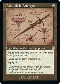 1 x Blackblade Reforged - Foil - Retro Schematic - The Brothers' War: Retro Fram - Image 1
